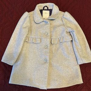 Cute Coat for girl made by GYMBOREE color grey silver sparkly size 2T-3T